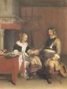 Gerard Ter Borch The Military Admirer (mk05) Germany oil painting art